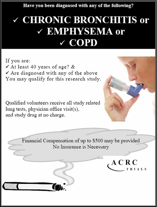 Chronic Bronchitis / Smoker Plano TX (Clinical Trial 12869)