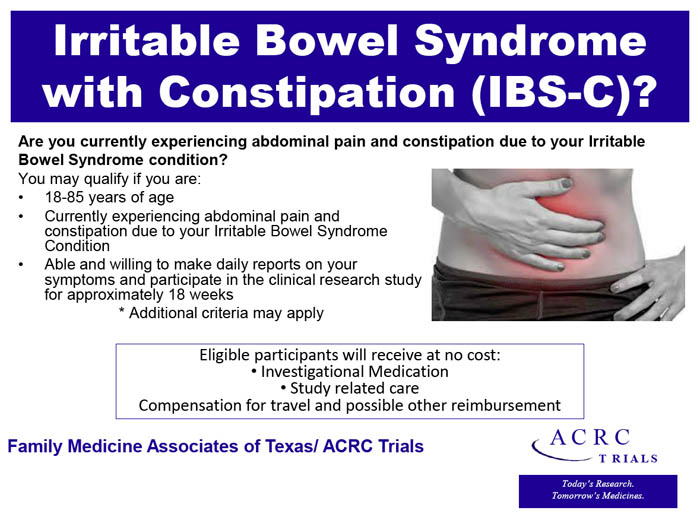 Irritable Bowel Syndrome (IBS) / Constipation Carrollton TX (Clinical