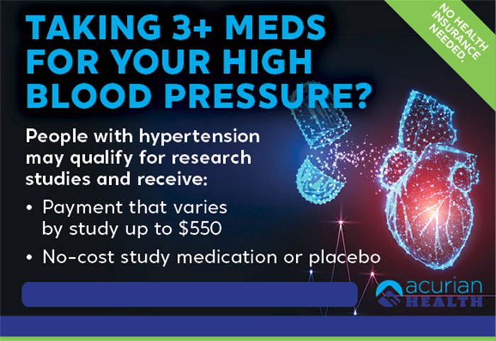 <b>High Blood Pressure (Hypertension) - Multiple Locations in the US</b>