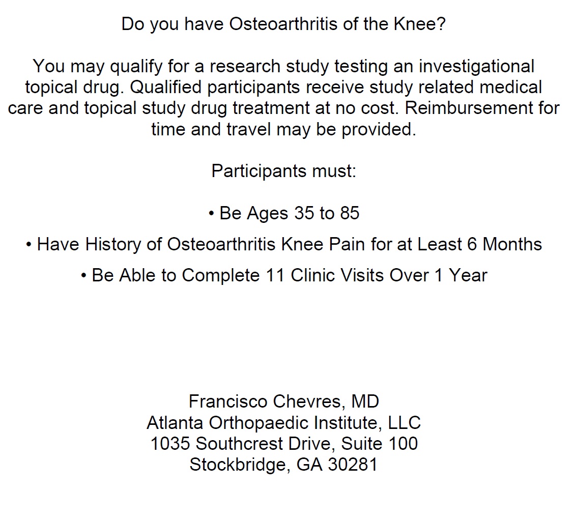 Osteoarthritis of the Knee - Stockbridge GA (Metro Atlanta)