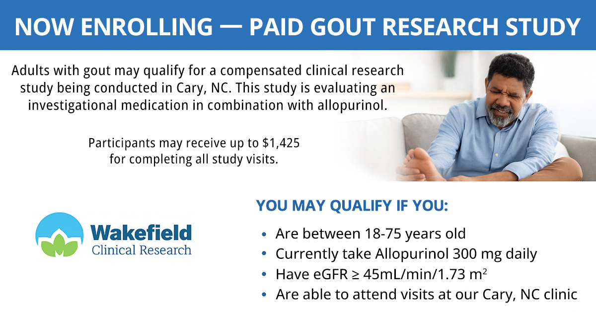 <b>Gout - Cary NC (Metro Raleigh)</b>